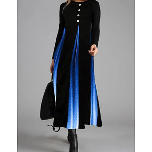 Women's Sheath Dress Maxi long Dress Blue Orange Long Sleeve Print Print Fall Winter Round Neck Casual 2021 S M L XL XXL 3XL 4XL
Women's Sheath Dress Maxi long Dress Blue Orange Long Sleeve Print Print Fall Winter Round Neck Casual 2021 S M L XL XXL 3XL 4XL