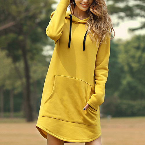 Women's T Shirt Dress Tee Dress Short Mini Dress Black Blue Purple Red Yellow Gray Long Sleeve Solid Color Pocket Fall Winter Hooded Casual 2021 S M L XL XXL 3XL
Women's T Shirt Dress Tee Dress Short Mini Dress Black Blue Purple Red Yellow Gray Long Sleeve Solid Color Pocket Fall Winter Hooded Casual 2021 S M L XL XXL 3XL