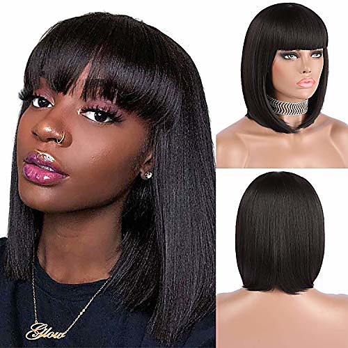 short bob hair wigs with bangs 12 black straight wig natural looking heat resistant synthetic cosplay daily party wig for girls and women
short bob hair wigs with bangs 12 black straight wig natural looking heat resistant synthetic cosplay daily party wig for girls and women