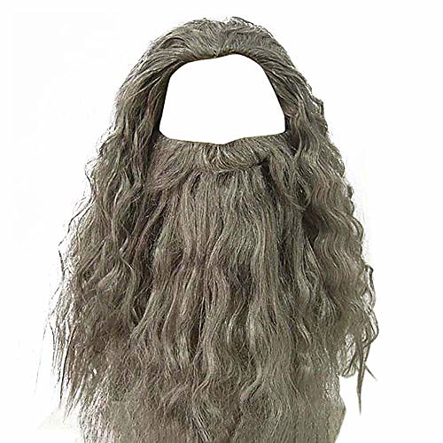 men's grey wizard wig and beard set curly messy long hair old man wizard costume wig halloween fancy dress accessories for adult (grey wigbeard)
men's grey wizard wig and beard set curly messy long hair old man wizard costume wig halloween fancy dress accessories for adult (grey wigbeard)