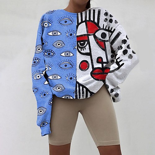 Women's Pullover Sweatshirt Graphic Daily Basic Hoodies Sweatshirts Loose White Black Blue
Women's Pullover Sweatshirt Graphic Daily Basic Hoodies Sweatshirts Loose White Black Blue