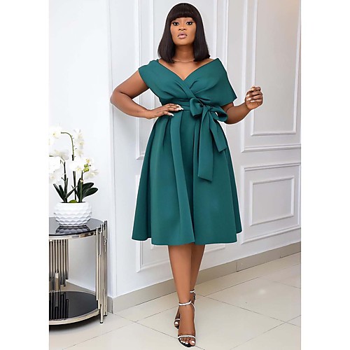 Women's A Line Dress Knee Length Dress White Black Green Short Sleeve Solid Color Patchwork Fall Spring Off Shoulder Formal Sexy 2021 S M L XL XXL 3XL
Women's A Line Dress Knee Length Dress White Black Green Short Sleeve Solid Color Patchwork Fall Spring Off Shoulder Formal Sexy 2021 S M L XL XXL 3XL