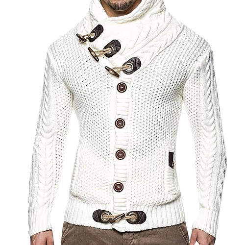 Men's Stylish Striped Cardigan Long Sleeve Sweater Cardigans Stand Collar Winter White Black Blue
Men's Stylish Striped Cardigan Long Sleeve Sweater Cardigans Stand Collar Winter White Black Blue