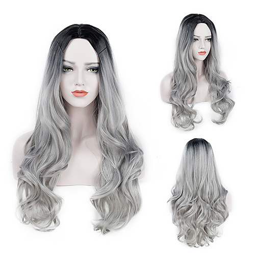 28 Long Wavy Wigs Black To Silver Gray Ombre Synthetic Wig Purple Blue Middle Part African American Cosplay Hairpiece
28 Long Wavy Wigs Black To Silver Gray Ombre Synthetic Wig Purple Blue Middle Part African American Cosplay Hairpiece
