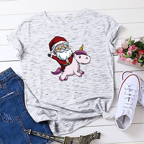 Women's Christmas T shirt Graphic Prints Print Round Neck Tops 100% Cotton Basic Christmas Basic Top White Black Yellow
Women's Christmas T shirt Graphic Prints Print Round Neck Tops 100% Cotton Basic Christmas Basic Top White Black Yellow
