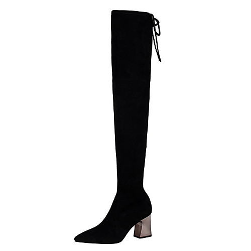 Women's Boots Block Heel Boots Chunky Heel Pointed Toe Crotch High Boots Classic Daily Nubuck Solid Colored Black / Over The Knee Boots
Women's Boots Block Heel Boots Chunky Heel Pointed Toe Crotch High Boots Classic Daily Nubuck Solid Colored Black / Over The Knee Boots