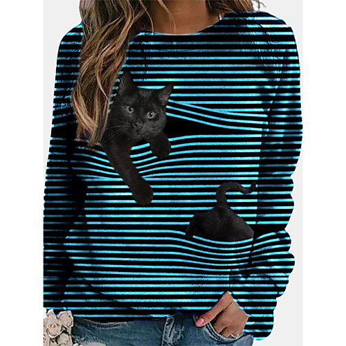 Women's T shirt Striped Long Sleeve Patchwork Round Neck Tops Basic Basic Top Black Blue Yellow
Women's T shirt Striped Long Sleeve Patchwork Round Neck Tops Basic Basic Top Black Blue Yellow