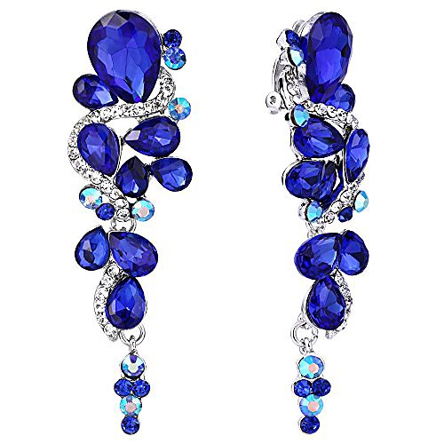 brilove wedding bridal clip on earrings for women bohemian boho crystal multiple teardrop chandelier dangle earrings royal blue sapphire color silver-tone
brilove wedding bridal clip on earrings for women bohemian boho crystal multiple teardrop chandelier dangle earrings royal blue sapphire color silver-tone