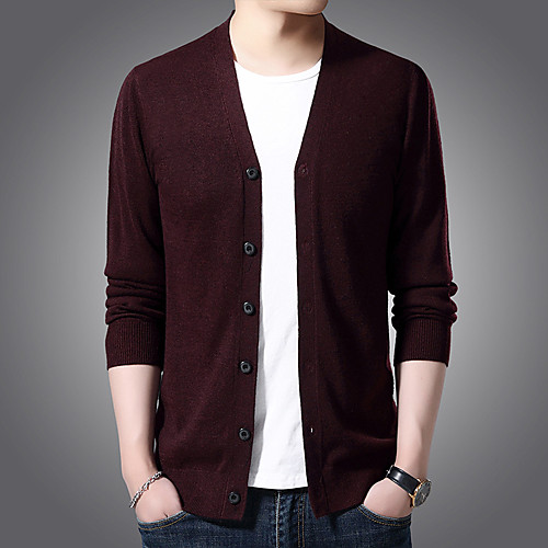 Men's Knitted Solid Color Cardigan Long Sleeve Sweater Cardigans Open Front Fall Winter Black Wine Dark Gray
Men's Knitted Solid Color Cardigan Long Sleeve Sweater Cardigans Open Front Fall Winter Black Wine Dark Gray