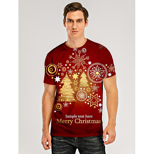 Men's T shirt 3D Print Graphic 3D Letter Print Short Sleeve Christmas Tops Red
Men's T shirt 3D Print Graphic 3D Letter Print Short Sleeve Christmas Tops Red