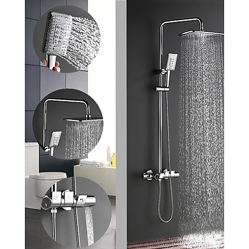 290190 Chrome Shower Faucets Sets Electroplated / Ceramic Valve Mount Outside Rainfall Shower Head System
290190 Chrome Shower Faucets Sets Electroplated / Ceramic Valve Mount Outside Rainfall Shower Head System