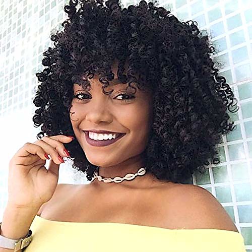 black short afro kinky curly wigs for women, synthetic afro full wigs with bangs for black women, heat resistant hair for african women (14 inch)
black short afro kinky curly wigs for women, synthetic afro full wigs with bangs for black women, heat resistant hair for african women (14 inch)