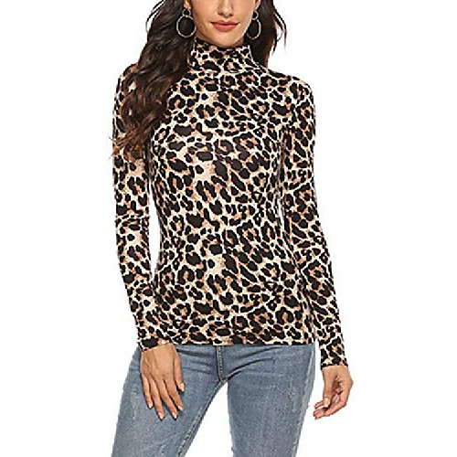 women turtle neck autumn long sleeve cotton leopard slim tops plus size bloues black m
women turtle neck autumn long sleeve cotton leopard slim tops plus size bloues black m