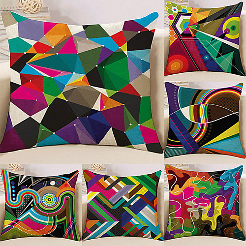 Cushion Cover 6PCS Linen Soft Decorative Square Throw Pillow Cover Cushion Case Pillowcase for Sofa Bedroom 45 x 45 cm (18 x 18 Inch) Superior Quality Mashine Washable Colorful Geometry Pattern
Cushion Cover 6PCS Linen Soft Decorative Square Throw Pillow Cover Cushion Case Pillowcase for Sofa Bedroom 45 x 45 cm (18 x 18 Inch) Superior Quality Mashine Washable Colorful Geometry Pattern