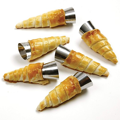 

5PCS Stainless Steel Pastry Horn Molds Conical Tube Cone Croissant Mould Baking Tool