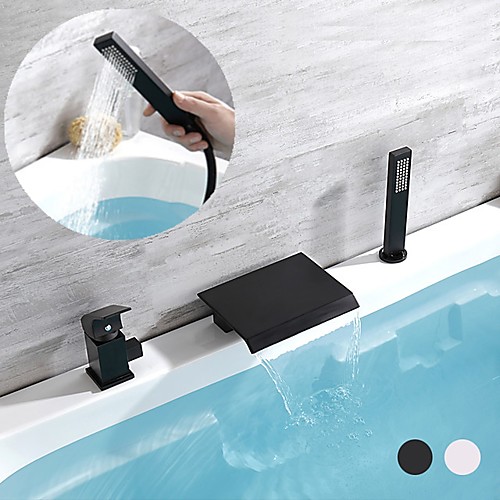 

Bathtub Faucet - Contemporary Electroplated Roman Tub Ceramic Valve Bath Shower Mixer Taps