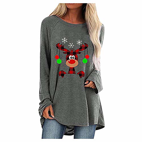 christmas t-shirt,womens fashion long sleeve crew neck flowy t-shirt casual loose xmas print pullover tops gray
christmas t-shirt,womens fashion long sleeve crew neck flowy t-shirt casual loose xmas print pullover tops gray