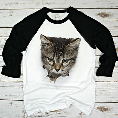Women's T-shirt Cat Graphic Prints Long Sleeve Print Round Neck Tops Loose Beach Basic Top Black Red
Women's T-shirt Cat Graphic Prints Long Sleeve Print Round Neck Tops Loose Beach Basic Top Black Red