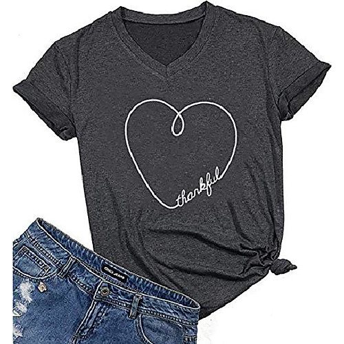 thankful heart thanksgiving v neck t shirts womens funny letter graphic tee casual vintage print fall t-shirt tops (medium, grey)
thankful heart thanksgiving v neck t shirts womens funny letter graphic tee casual vintage print fall t-shirt tops (medium, grey)
