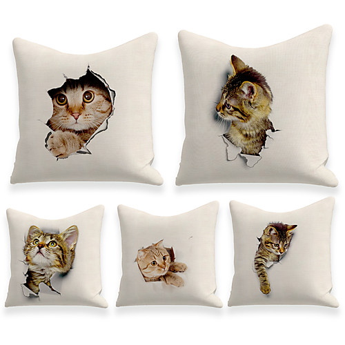 Cushion Cover 5PCS Linen Soft Decorative Square Throw Pillow Cover Cushion Case Pillowcasefor Sofa Bedroom 45 x 45 cm (18 x 18 Inch) Superior Quality Mashine Washable Cat
Cushion Cover 5PCS Linen Soft Decorative Square Throw Pillow Cover Cushion Case Pillowcasefor Sofa Bedroom 45 x 45 cm (18 x 18 Inch) Superior Quality Mashine Washable Cat