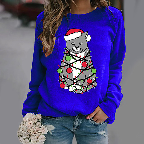 Women's Christmas Blouse Graphic Prints Long Sleeve Print Round Neck Tops Christmas Basic Top White Black Blue
Women's Christmas Blouse Graphic Prints Long Sleeve Print Round Neck Tops Christmas Basic Top White Black Blue