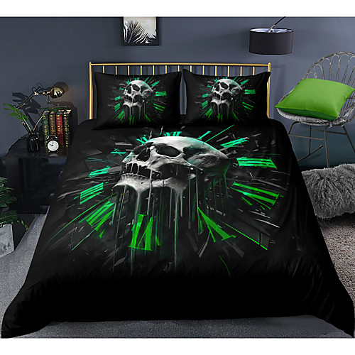 Skull Series Black 3-Piece Duvet Cover Set Hotel Bedding Sets Comforter Cover with Soft Lightweight Microfiber For Holiday Decoration(Include 1 Duvet Cover and 1or 2 Pillowcases)
Skull Series Black 3-Piece Duvet Cover Set Hotel Bedding Sets Comforter Cover with Soft Lightweight Microfiber For Holiday Decoration(Include 1 Duvet Cover and 1or 2 Pillowcases)