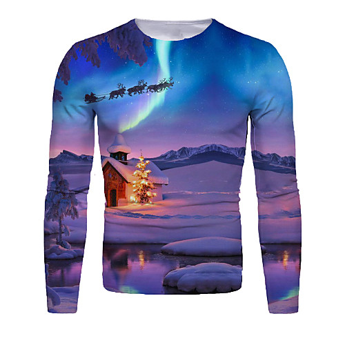 Men's T shirt 3D Print Graphic Scenery 3D Print Long Sleeve Christmas Tops Purple
Men's T shirt 3D Print Graphic Scenery 3D Print Long Sleeve Christmas Tops Purple