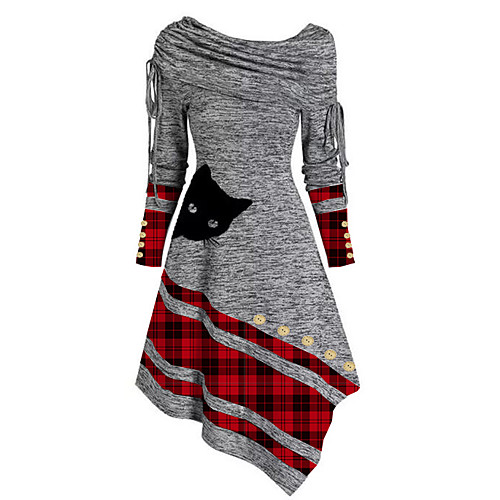 Women's Sheath Dress Short Mini Dress Long Sleeve Cat Plaid Tie Dye Patchwork Print Fall Spring Work Casual 2021 Gray M L XL XXL 3XL
Women's Sheath Dress Short Mini Dress Long Sleeve Cat Plaid Tie Dye Patchwork Print Fall Spring Work Casual 2021 Gray M L XL XXL 3XL