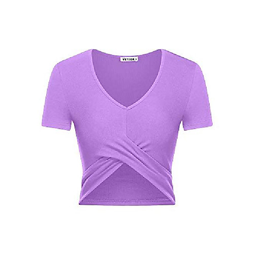 cross front workout crop top v neck sleeved gym fitness yoga shirt purple x-small
cross front workout crop top v neck sleeved gym fitness yoga shirt purple x-small