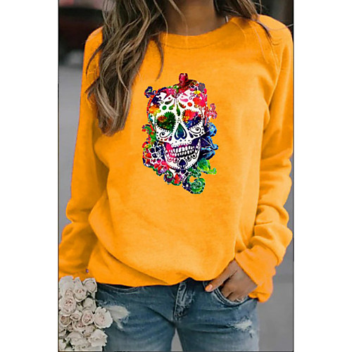 Women's Pullover Sweatshirt Graphic Skull Daily Basic Casual Hoodies Sweatshirts White Black Blue
Women's Pullover Sweatshirt Graphic Skull Daily Basic Casual Hoodies Sweatshirts White Black Blue