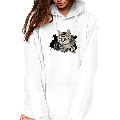 Women's Pullover Hoodie Sweatshirt Cat Graphic 3D Front Pocket Daily Basic Casual Hoodies Sweatshirts White
Women's Pullover Hoodie Sweatshirt Cat Graphic 3D Front Pocket Daily Basic Casual Hoodies Sweatshirts White