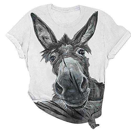 womens t shirts short sleeve loose fit graphic funny 3d donkey printed crewneck tops tshirt athletic cute tees white
womens t shirts short sleeve loose fit graphic funny 3d donkey printed crewneck tops tshirt athletic cute tees white