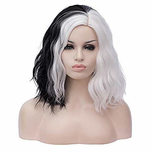 14 inches black and white wigs side part short curly wavy bob wigs for women girl (black and white)
14 inches black and white wigs side part short curly wavy bob wigs for women girl (black and white)