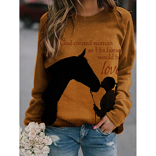 Women's Pullover Sweatshirt Graphic Text Horse Monograms Daily Casual Hoodies Sweatshirts Brown
Women's Pullover Sweatshirt Graphic Text Horse Monograms Daily Casual Hoodies Sweatshirts Brown