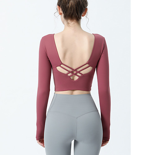 Women's Crop Top Thumbhole Open Back Solid Color White Black Pink Fuchsia Yoga Fitness T Shirt Long Sleeve Sport Activewear Breathable Quick Dry Comfortable High Elasticity / Removable Pad / Wireless
Women's Crop Top Thumbhole Open Back Solid Color White Black Pink Fuchsia Yoga Fitness T Shirt Long Sleeve Sport Activewear Breathable Quick Dry Comfortable High Elasticity / Removable Pad / Wireless