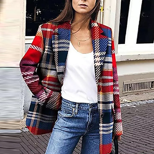 Women's Plaid Active Fall & Winter Notch lapel collar Coat Long Daily Long Sleeve Cotton Blend Coat Tops Red
Women's Plaid Active Fall & Winter Notch lapel collar Coat Long Daily Long Sleeve Cotton Blend Coat Tops Red