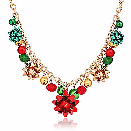 christmas necklace x-mas jingle bell necklaces present bow pendant necklace present for women girls (a gold)
christmas necklace x-mas jingle bell necklaces present bow pendant necklace present for women girls (a gold)