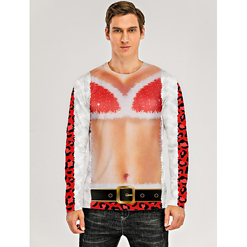 Men's T shirt 3D Print Graphic 3D Print Long Sleeve Christmas Tops Red / White
Men's T shirt 3D Print Graphic 3D Print Long Sleeve Christmas Tops Red / White