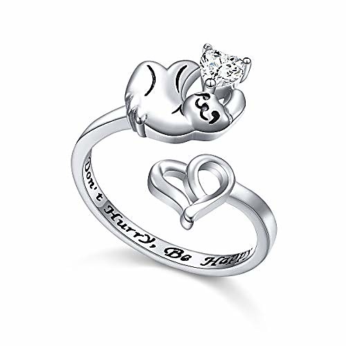 925 sterling silver don't hurry, be happy engraved cute animal sloth heart open wrap ring for women teen girls, ring size 7
925 sterling silver don't hurry, be happy engraved cute animal sloth heart open wrap ring for women teen girls, ring size 7