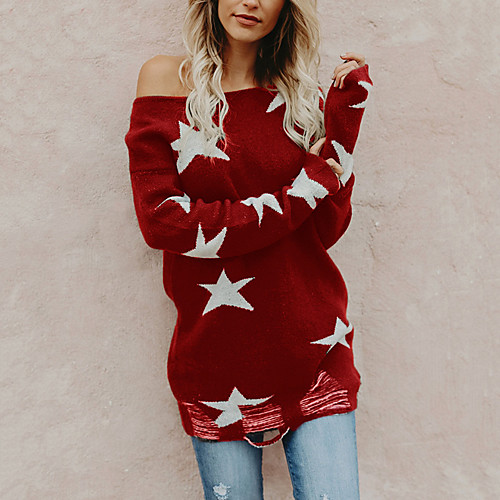 Women's Stylish Knitted Abstract Pullover Long Sleeve Sweater Cardigans Crew Neck Fall Winter Black Red
Women's Stylish Knitted Abstract Pullover Long Sleeve Sweater Cardigans Crew Neck Fall Winter Black Red