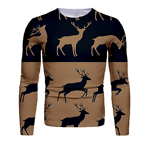 Men's T shirt 3D Print Graphic 3D Animal Print Long Sleeve Christmas Tops Khaki
Men's T shirt 3D Print Graphic 3D Animal Print Long Sleeve Christmas Tops Khaki