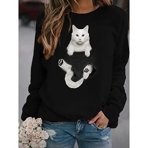 Women's Pullover Sweatshirt Cat Graphic 3D Daily Basic Casual Hoodies Sweatshirts Black
Women's Pullover Sweatshirt Cat Graphic 3D Daily Basic Casual Hoodies Sweatshirts Black