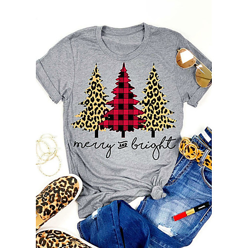 Women's Christmas Blouse Shirt Letter Print Round Neck Tops Cotton Basic Christmas Basic Top Red Green Light gray
Women's Christmas Blouse Shirt Letter Print Round Neck Tops Cotton Basic Christmas Basic Top Red Green Light gray