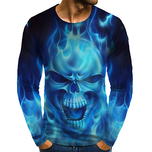 Men's T shirt 3D Print Graphic Skull Plus Size Print Long Sleeve Daily Tops Blue
Men's T shirt 3D Print Graphic Skull Plus Size Print Long Sleeve Daily Tops Blue