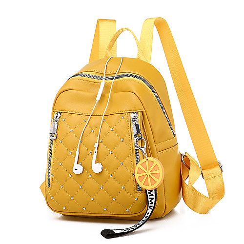 Women's Girls' Leather PU School Bag Mini Backpack Large Capacity Waterproof Zipper Solid Color Sports & Outdoor Daily Backpack Black Yellow Green
Women's Girls' Leather PU School Bag Mini Backpack Large Capacity Waterproof Zipper Solid Color Sports & Outdoor Daily Backpack Black Yellow Green