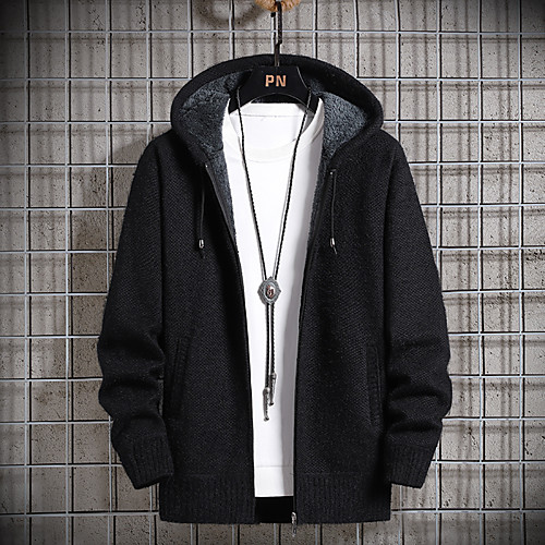 Men's Solid Color Cardigan Long Sleeve Sweater Cardigans Hooded Black Camel Khaki
Men's Solid Color Cardigan Long Sleeve Sweater Cardigans Hooded Black Camel Khaki