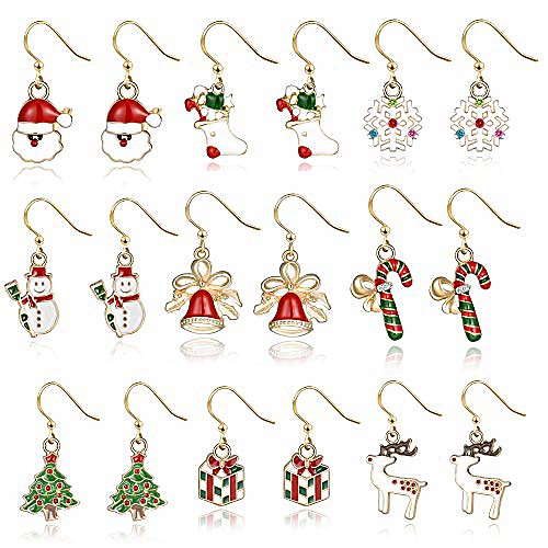 christmas earrings holiday jewelry set gifts for womens girls,thanksgiving xmas jewelry christmas snowman snowflake abduct deer gift box sock santa claus christmas tree bell drop dangle earrings. 
christmas earrings holiday jewelry set gifts for womens girls,thanksgiving xmas jewelry christmas snowman snowflake abduct deer gift box sock santa claus christmas tree bell drop dangle earrings.