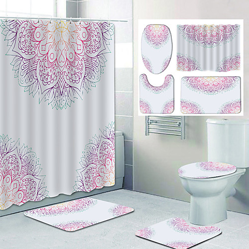 Mandala Pattern Printing Bathroom Shower Curtain Leisure Toilet Four-Piece Design
Mandala Pattern Printing Bathroom Shower Curtain Leisure Toilet Four-Piece Design