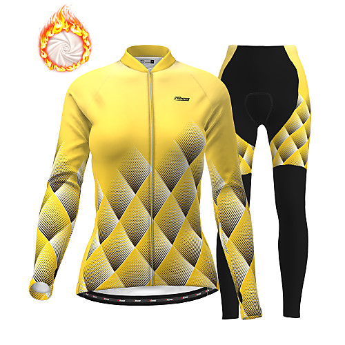 21Grams Women's Long Sleeve Cycling Jersey with Tights Winter Fleece Black / Yellow Bike Thermal Warm Fleece Lining Breathable Warm Quick Dry Sports Graphic Mountain Bike MTB Road Bike Cycling
21Grams Women's Long Sleeve Cycling Jersey with Tights Winter Fleece Black / Yellow Bike Thermal Warm Fleece Lining Breathable Warm Quick Dry Sports Graphic Mountain Bike MTB Road Bike Cycling