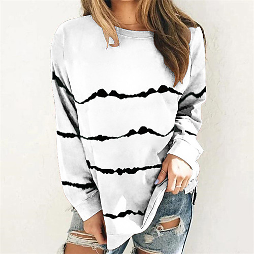 Women's Plus Size Print Striped T shirt Large Size Round Neck Long Sleeve Tops Big Size
Women's Plus Size Print Striped T shirt Large Size Round Neck Long Sleeve Tops Big Size